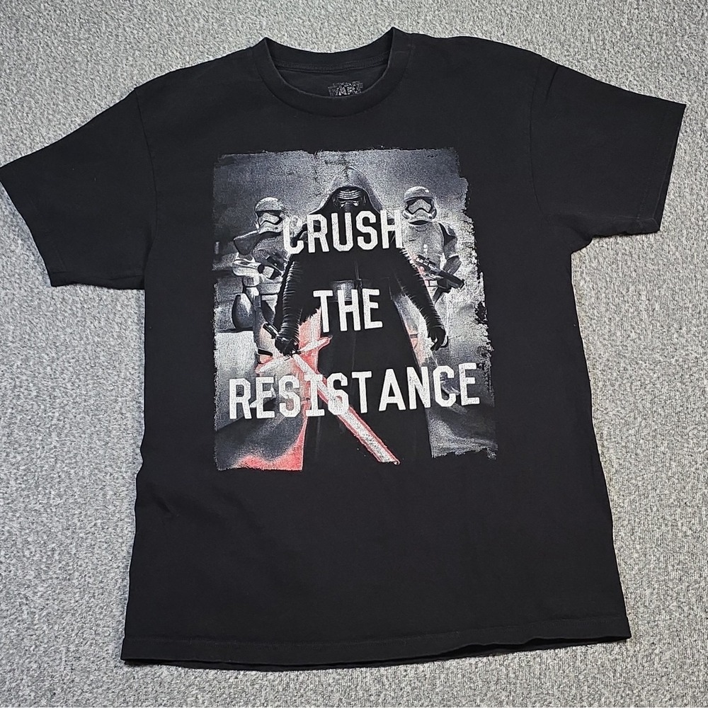 Star Wars Kylo Ren Crush the Resistance Graphic Print Black T-Shirt L 14/16